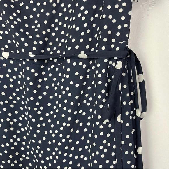 A New Day Navy Blue & White Polka Dot Ruffle One Shoulder Midi Dress XS - Picture 6 of 6